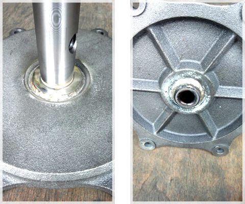 他では珍しい鉄の鋳物と鉄のシャフトの溶接